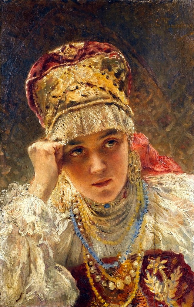 A young boyarina by Konstantin Makovsky
