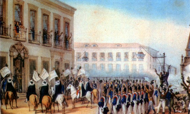 Aclamação de D Pedro II em by Jean-Baptiste Debret