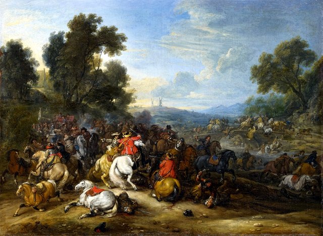 Cavalry engagement by Adam Frans van der Meulen