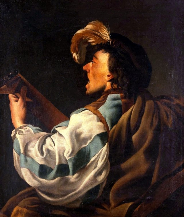 Singing lute player in lost profile by Hendrick ter Brugghen