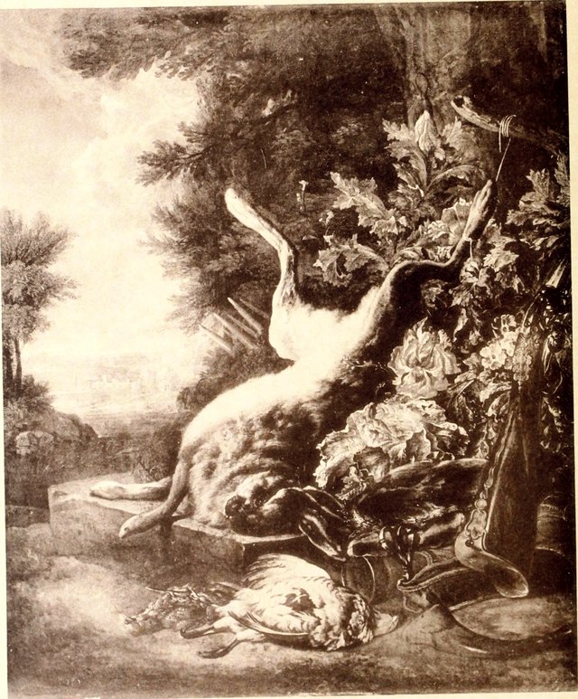 Still life with fruits of the hunt by Jan Weenix