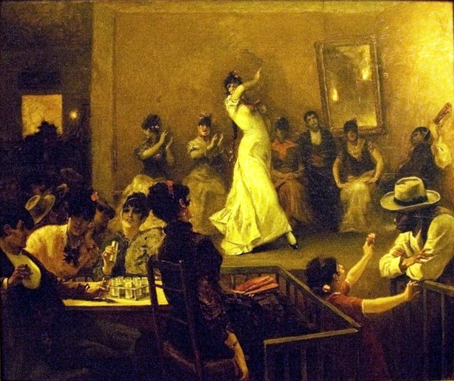 Cabaret scene in Sevilla / Café del Burrero by Constantin Meunier