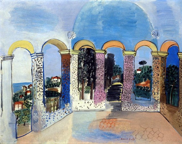 La Terrasse aux arcades à Vallauris by Raoul Dufy