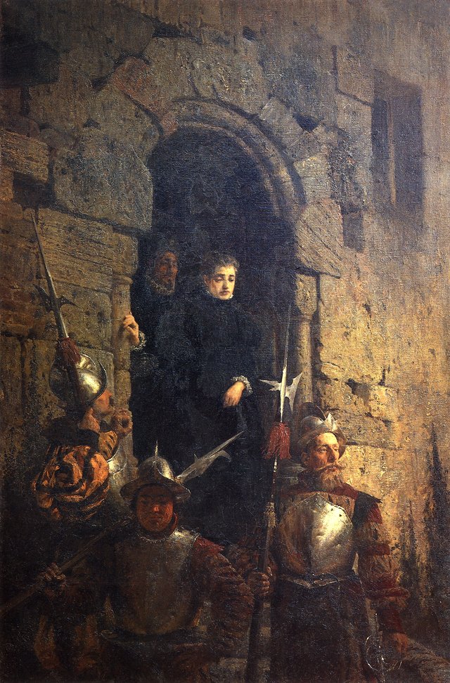 Arest gugenotki by Vasiliy Polenov by Vasily Polenov