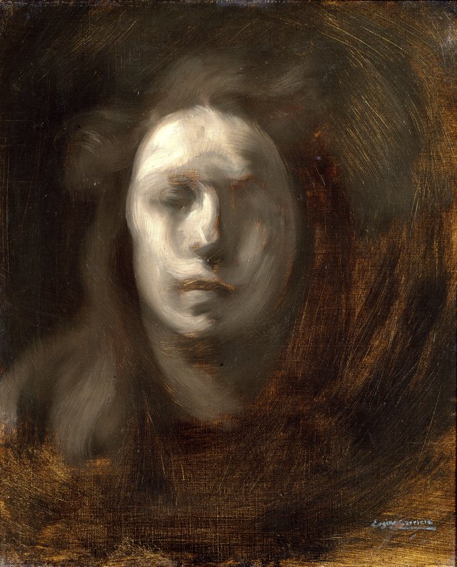 Girl with her Hair Down by Eugène Carrière