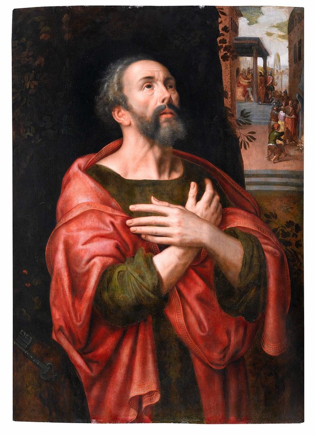 St. Peter Penitent by Adriaen Thomasz. Key
