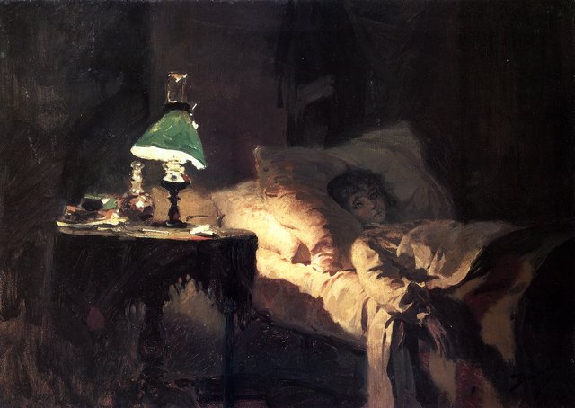Ill girl (preliminary version) by Vasiliy Polenov by Vasily Polenov