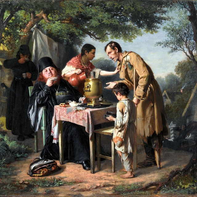 Tea-Party in Mytishchi near Moscow by Vasily Perov