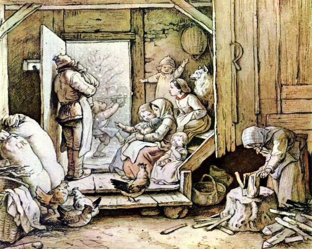 Der erste Schnee by Ludwig Richter