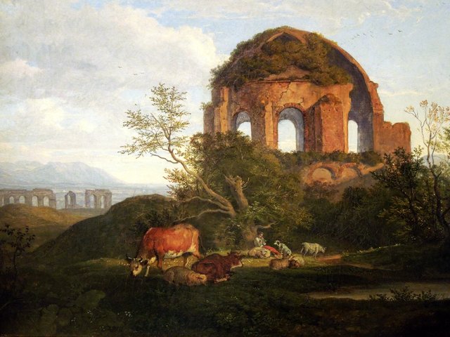 Tempel der Minerva Medica in Rom by Ludwig Richter