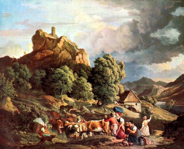 Der Schreckenstein bei Aussig by Ludwig Richter