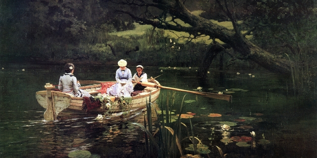 Na lodke. Abramcevo. by Vasiliy Polenov by Vasily Polenov