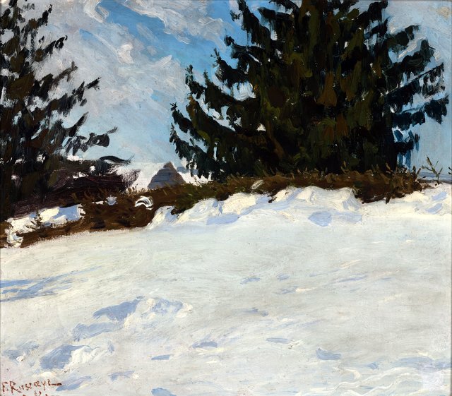 Winter landscape by Ferdynand Ruszczyc