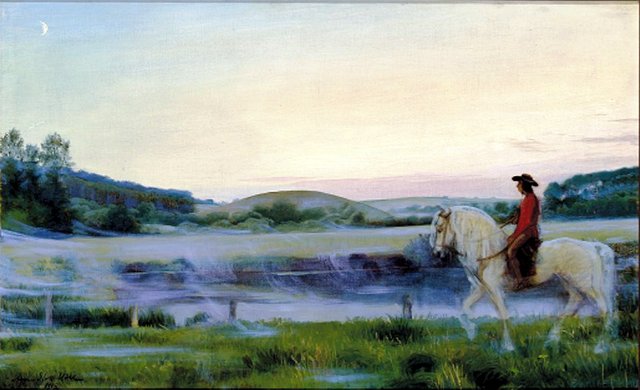 Sir Oluf at Elverhøj. by Agnes Slott-Møller