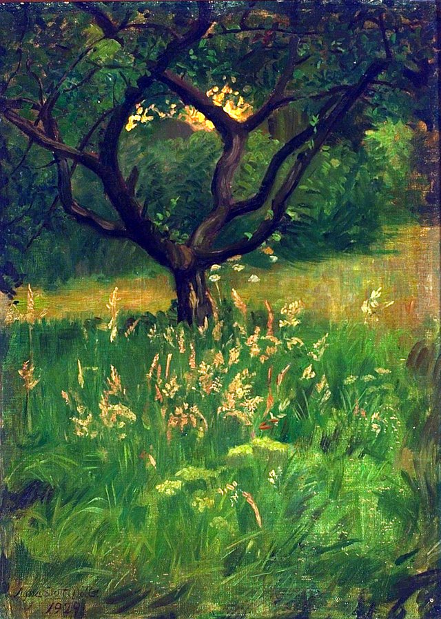 View of a garden. by Agnes Slott-Møller