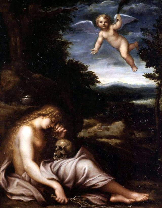The Penitent Magdalene by Agostino Carracci