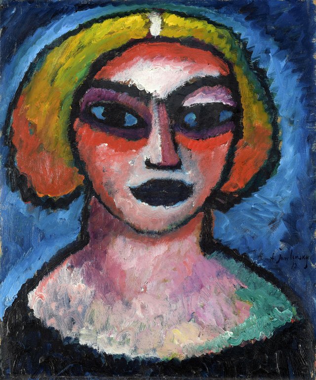 Head of a WomanVerso: Bust of a Man (ca. 1910-1912) by Alexej von Jawlensky