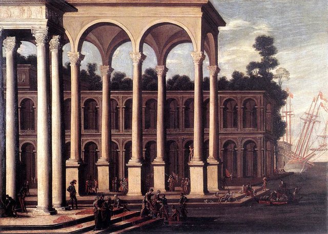 The Embarkation of a Queen by Agostino Tassi