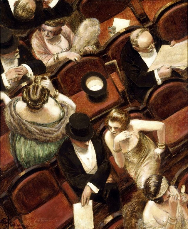 In the Theatre by Albert Guillaume