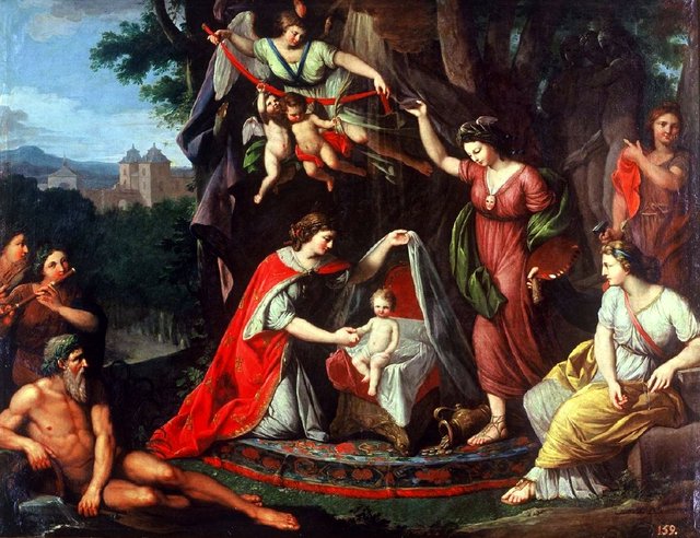 Alegoría del nacimiento del infante Carlos Eusebio by Zacarías González Velázquez