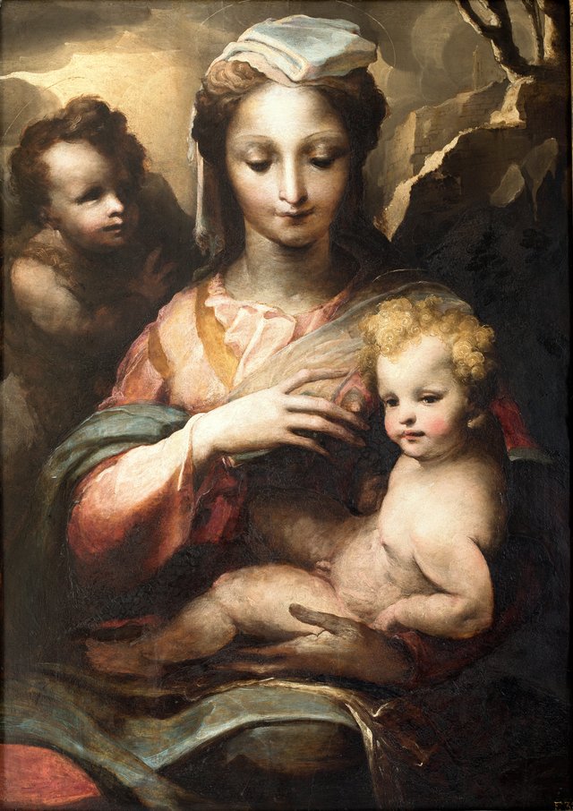 Virgin with the Child and infant Saint John the Baptist by Domenico Beccafumi