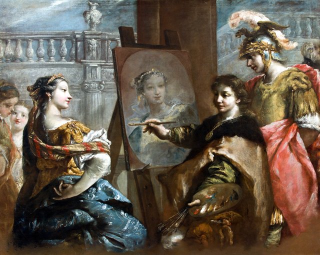 Alexander and Campaspe in Apelles' studio by Giovanni Antonio Guardi