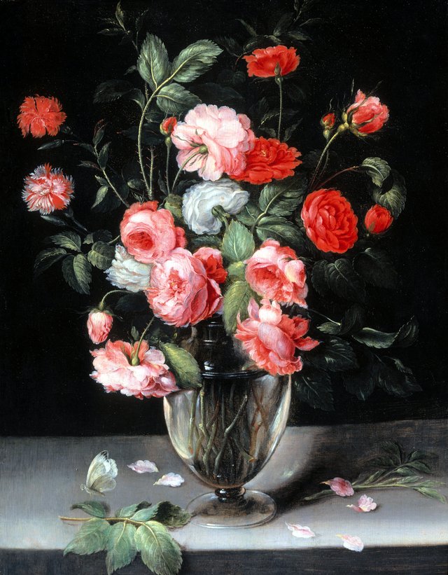 Still Life with Flowers in a Glass Vase by Alexander Adriaenssen