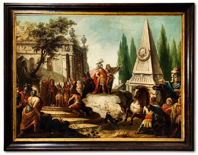 Alexander the Great at Achilles' Tomb by Johann Heinrich Schönfeld