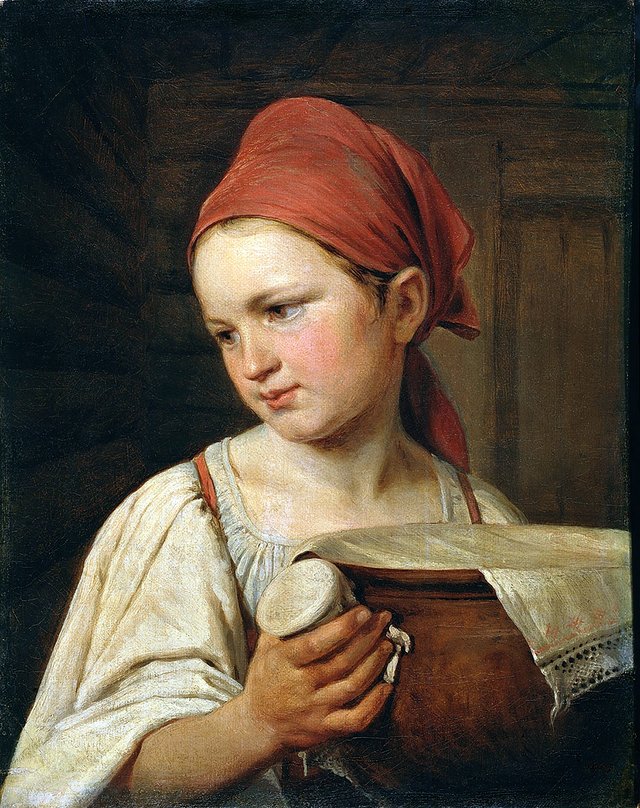 Bauern mit Milch by Alexey Venetsianov