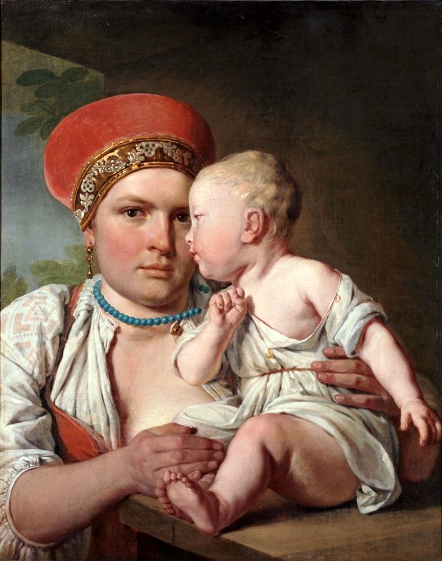 A Wet Nurse and a Baby by Alexey Venetsianov