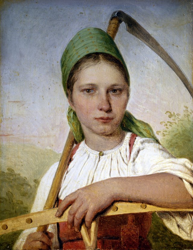 Bäuerin mit Sense und Rechen (Pelageia) by Alexey Venetsianov