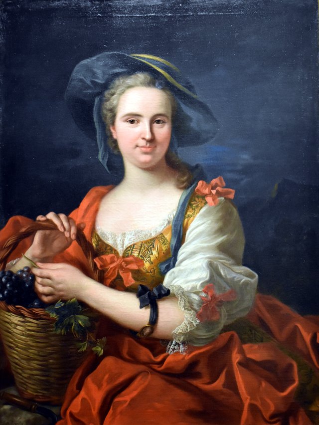 Portrait de Madame Albert de Bormes en vendangeuse by Jean-Baptiste van Loo
