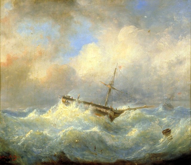 Ship in Distress by Raden Saleh