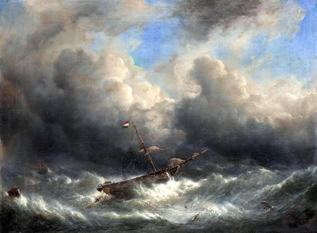 Shipwreck in Storm by Raden Saleh