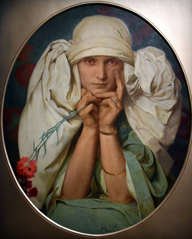 Portrait of Mucha's Daughter, Jaroslava by Alphonse Mucha