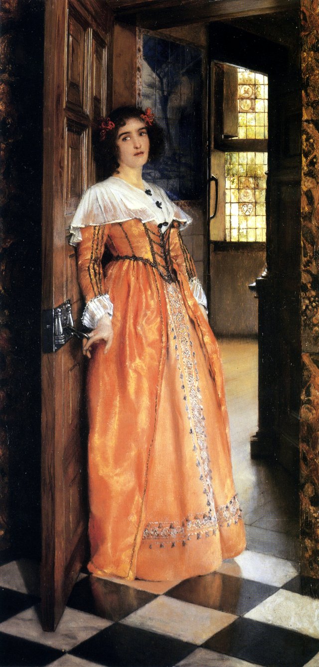 At the Doorway by Laura Theresa Alma-Tadema