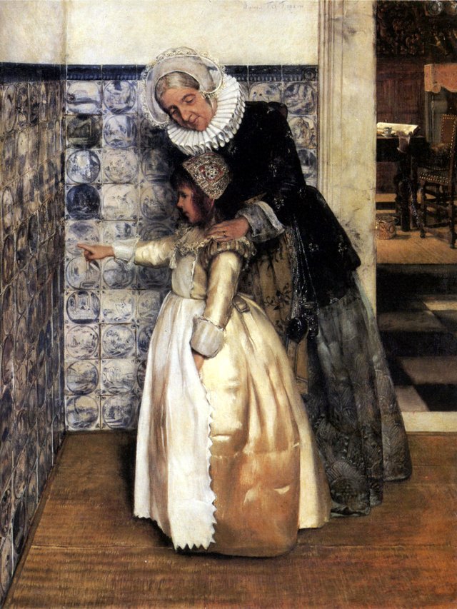 The Bible Lesson by Laura Theresa Alma-Tadema