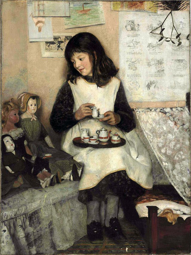 The tea party by Laura Theresa Alma-Tadema