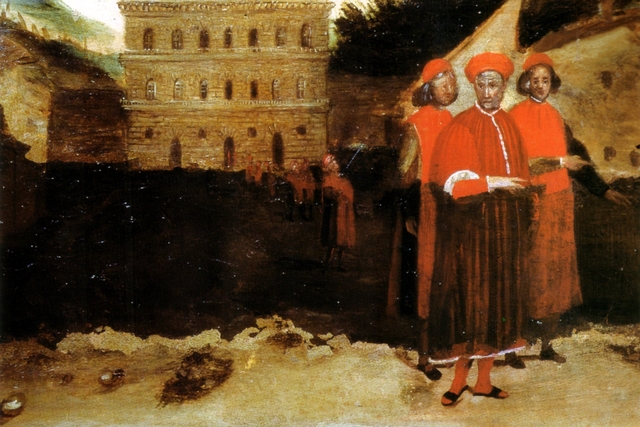 luca pitti davanti a palazzo pitti by Alessandro Allori