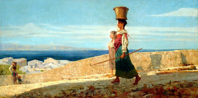 Water-carriers in La Spezia by Telemaco Signorini