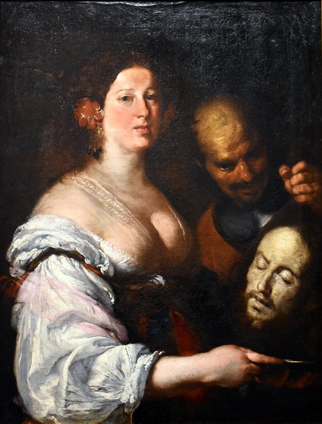 Salomé recevant du bourreau la tête de saint Jean-Baptiste by Bernardo Strozzi