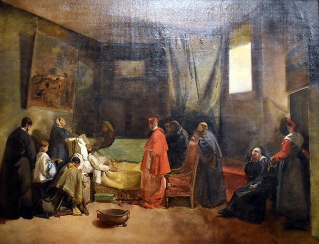 La mort de Poussin (étude) by François Marius Granet