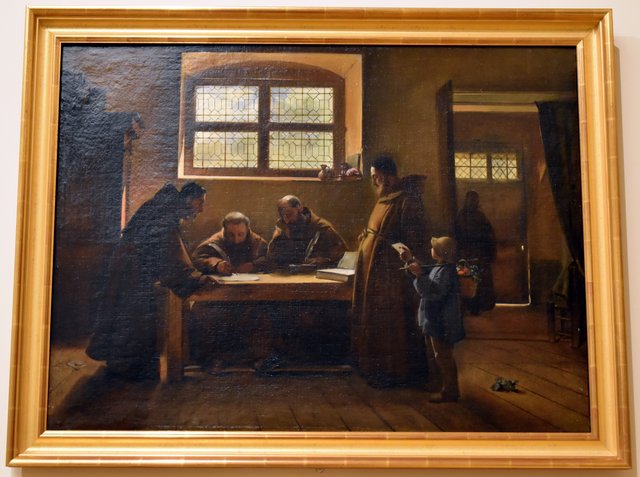 Capucins rédigeant un écrit by François Marius Granet