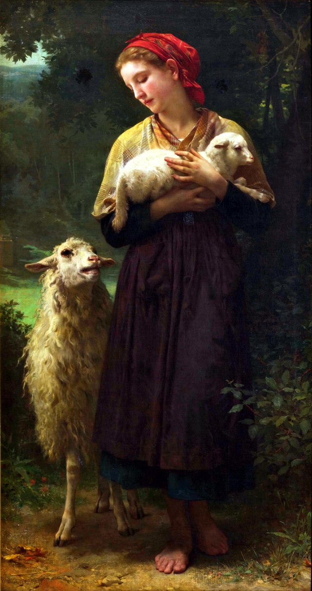 L'agneau nouveau-né by William-Adolphe Bouguereau