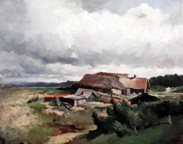 Peasant yard by a brook by Fyodor Vasilyev