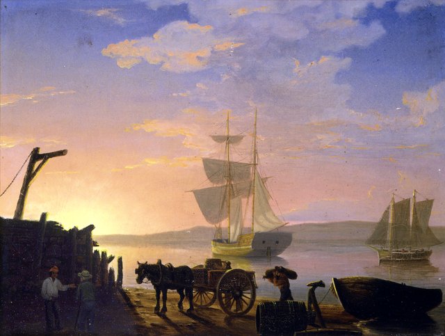 Unloading a Ship by Fitz Henry Lane