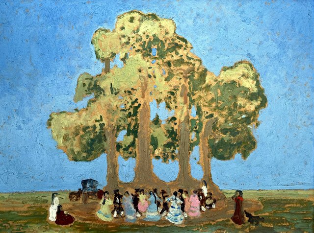Pericón bajo los ombúes by Pedro Figari