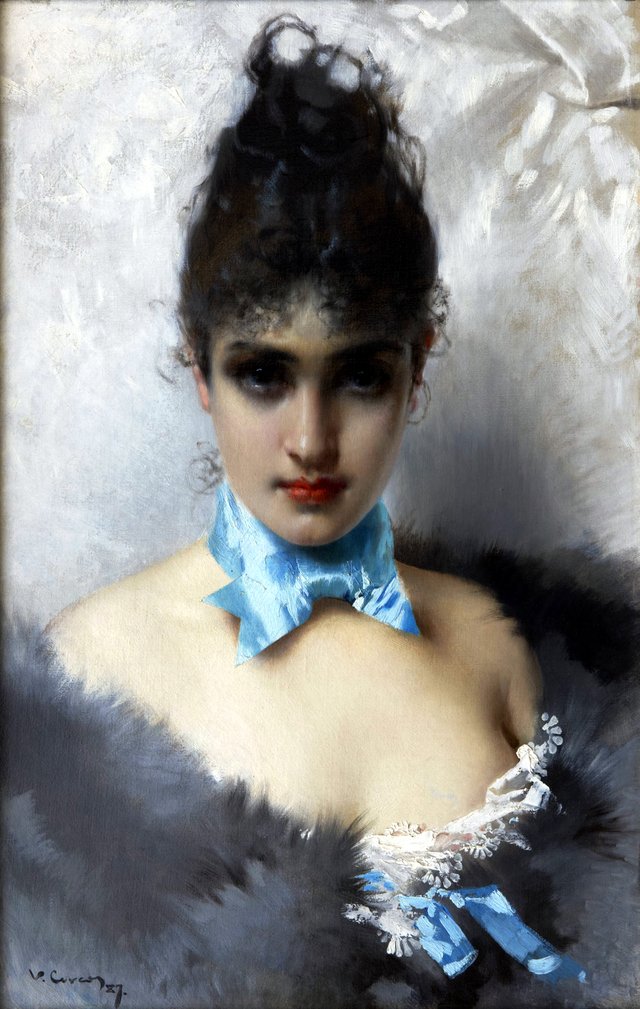 An elegant woman by Vittorio Matteo Corcos
