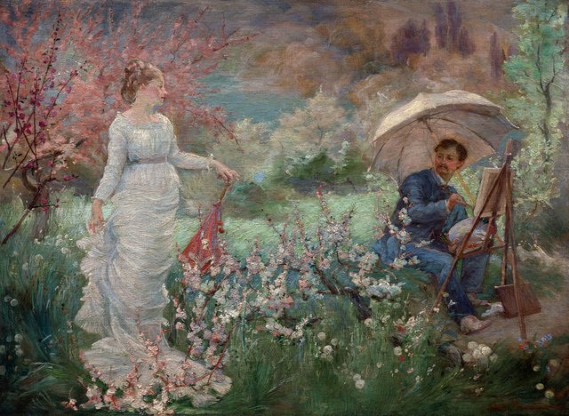 The painter and his model by Marie Bracquemond