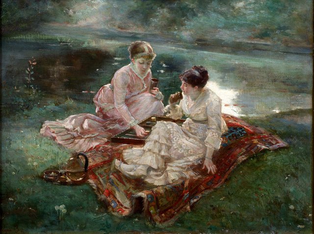 The Backgammon Players (Les joueuses de jacquet) by Marie Bracquemond